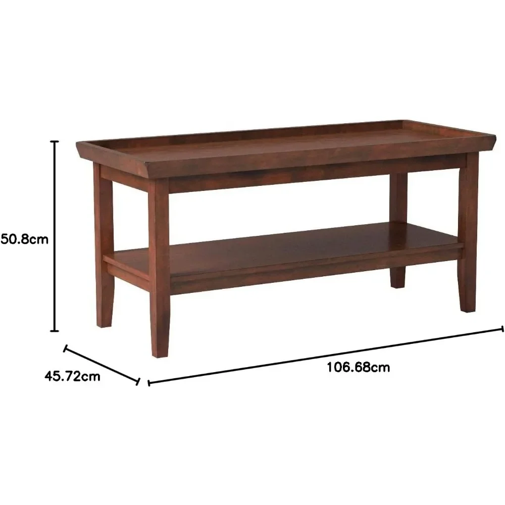 Ledgewood-mesa de centro con estante para el hogar, mueble Espresso para sala de estar, almacenamiento oculto