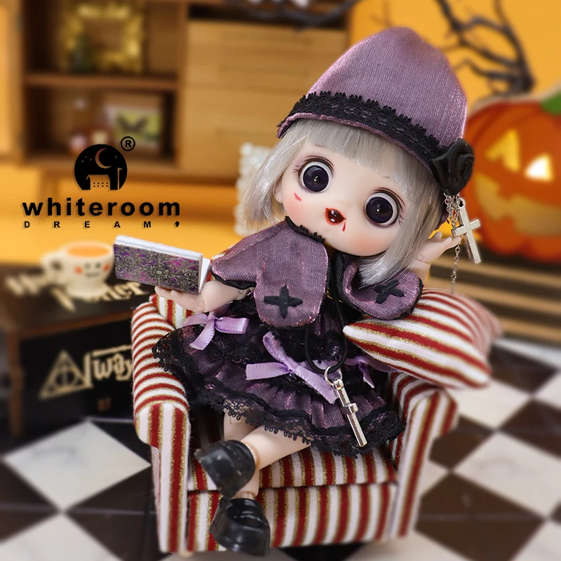 2026 Halloween Doll New OB11 BJD Witch Suit Dress bjd Doll Accessories Blood Makeup Equipment Horror Cute Girl Dress 13cm Gift