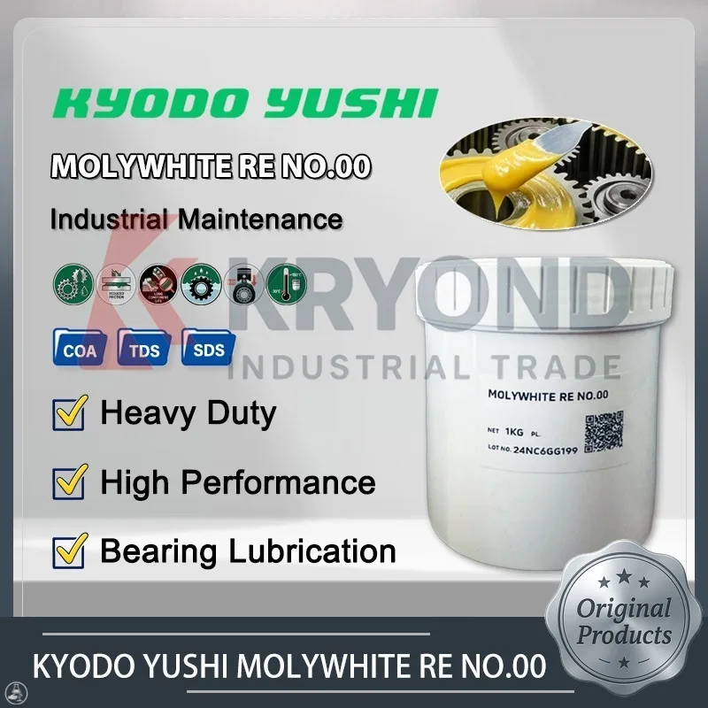 Kyodo Yushi Molywhite RE No.00 Industrial Lubricating Grease White Moly Grease High Temperature Anti Wear Extreme Pressure