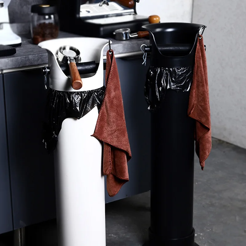 Modern Eco-Friendly Plastic Coffee Accessories Stocked Floor-Standing Knock Box Grind Container Grounds Tube-Convenient Stylish