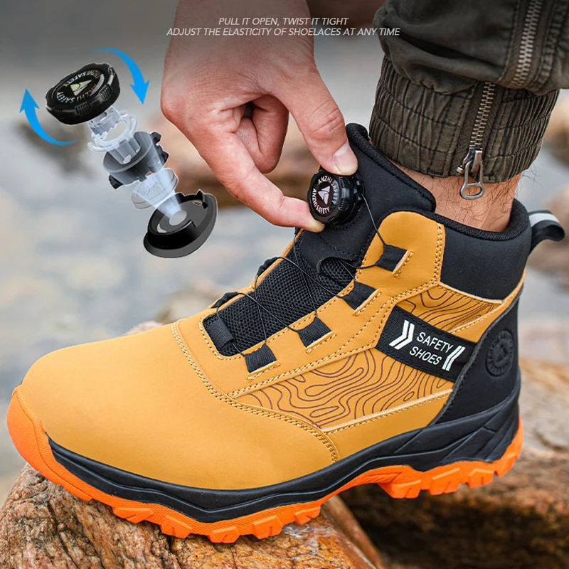 Döner düğmeli erkek kışlık bot - Work Boot Steel Toe incelemesi ve fiyatı