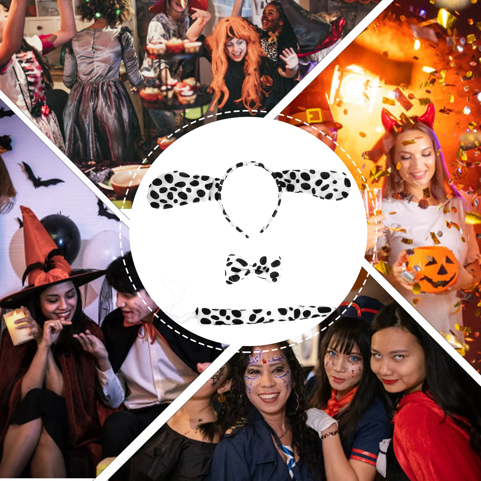 3 conjuntos de faixas de orelhas de cachorro para acessórios de fantasia de animais, aros de cabeça para festa de Halloween, presente de cosplay para