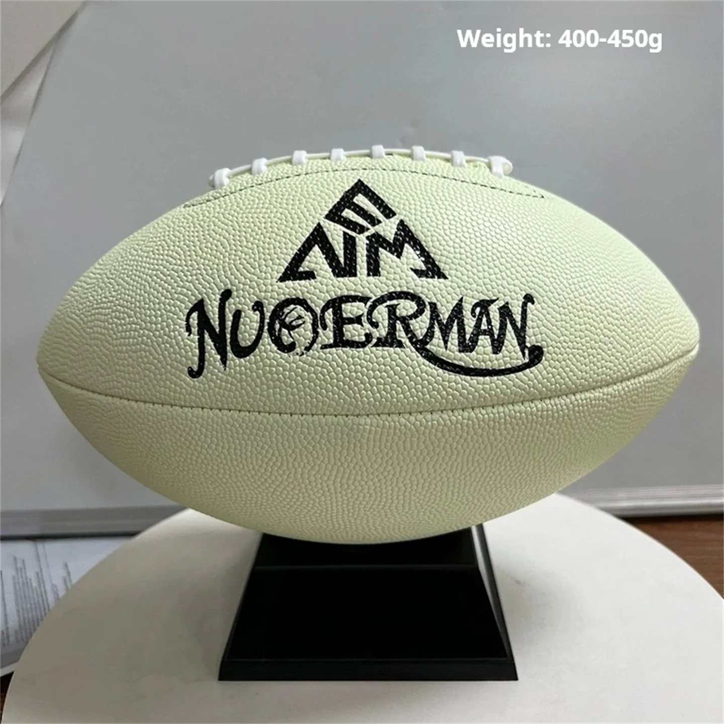 Official Rugby PU American Football - Glow-in-Dark Design, Adult Size 9 | Perfect for Training, Competition & Birthday Gifts