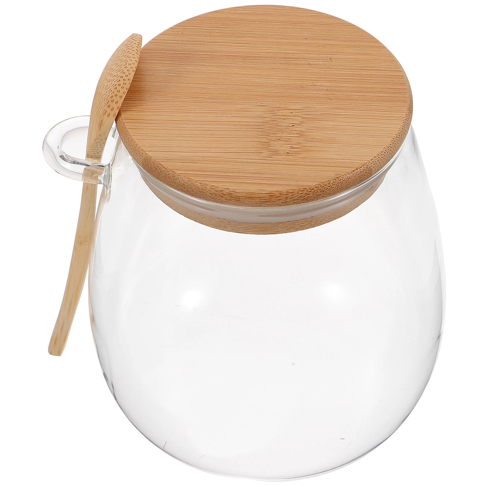 

1pc Household Tea Container Glass Storage Jar Sealed Transparent Multi-Function Food Jar With Spoon For Tea Leaves Candy Home