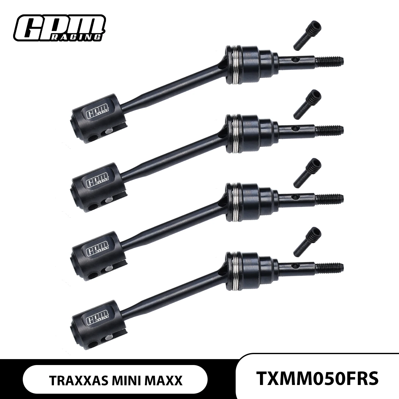 GPM 4140 Carbon Steel Front/Rear Driveshafts & Drive Cups For TRAXXAS Mini Maxx