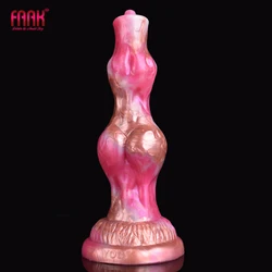 FAAK Silicone Fantasy Knot Wolf Dildo With Suction Cup Multi Color Butt Plug Sex Toys For Beginners Realistic Animal Penis