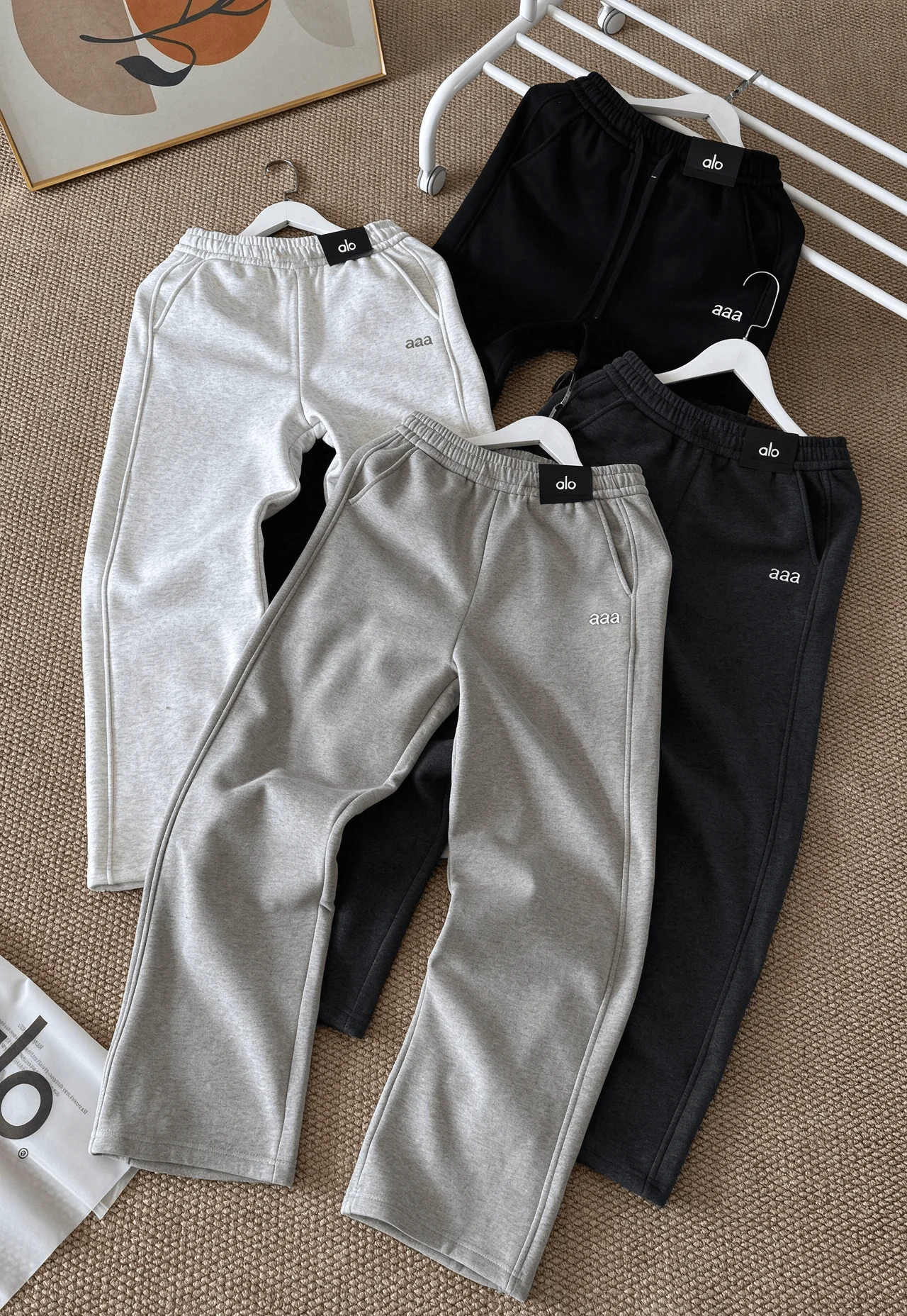 New Autumn Winter Fleece Lined Sports Wide Leg Pants Casual All-match High Waist Loose Straight Sweatpants