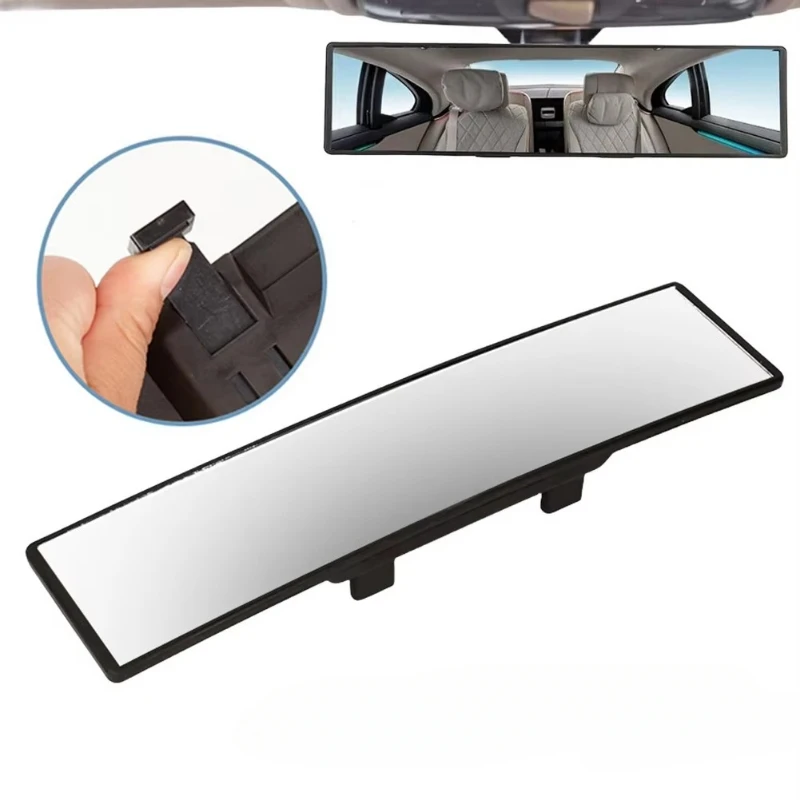 Espejo retrovisor de coche Snap-on HD gran campo de visión retrovisor espejo de marcha atrás auxiliar curvo accesorios antideslumbrantes gran angular