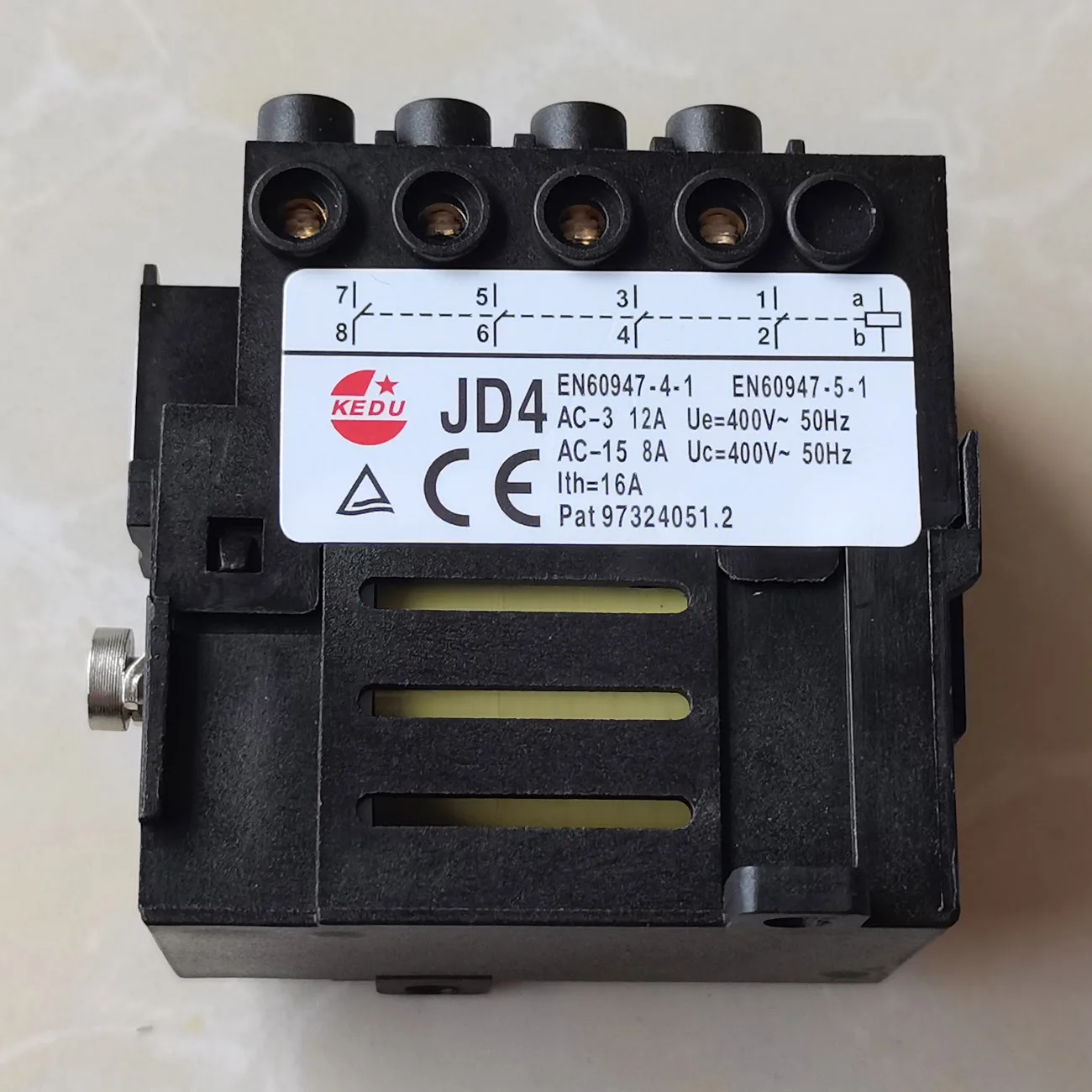 KEDU JD4 10Pins 400V 50Hz 12A Electric Relay 4NO with Power Failure and Undervoltage Protection Function