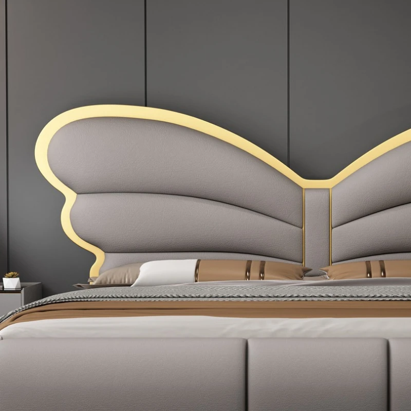 Light luxury Double bed Italian style queen size bed frame 180x200 modern minimalist bases e armações de cama bedroom furniture view 5