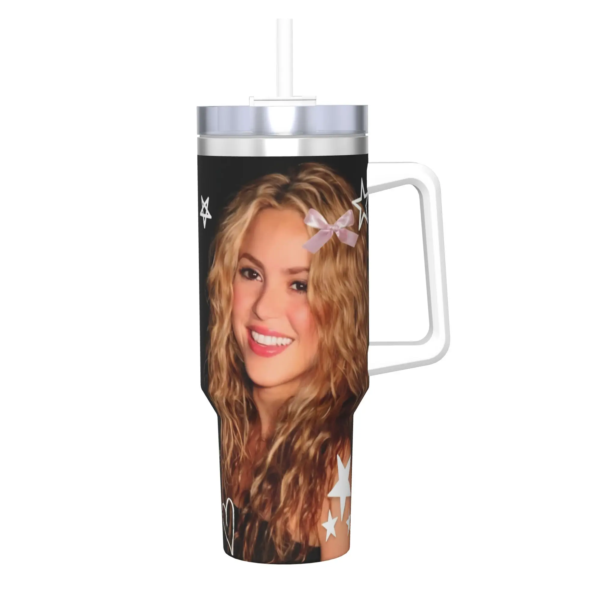 Shakira Singer 40oz Tumbler Stainless Steel Double Wall Vacuum Insulated  Mug With Straw