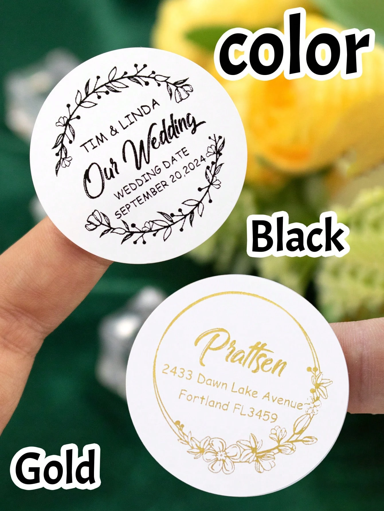 30-240Pcs Custom Wedding Stickers,4-5CM Personalized Name Label Stickers,Customized Text Round Stickers,Custom Thank You Sticker