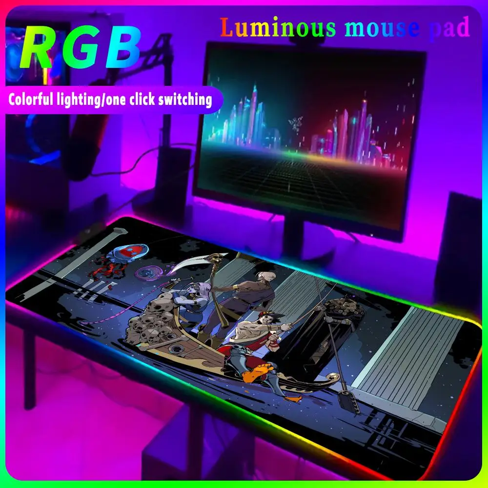 

Hades II Mouse Pad Rgb Gaming Accessories Led Mousepad Gamer Computer Desk Mat Pc Cabinet Backlit Keyboard Mats Extended Pads