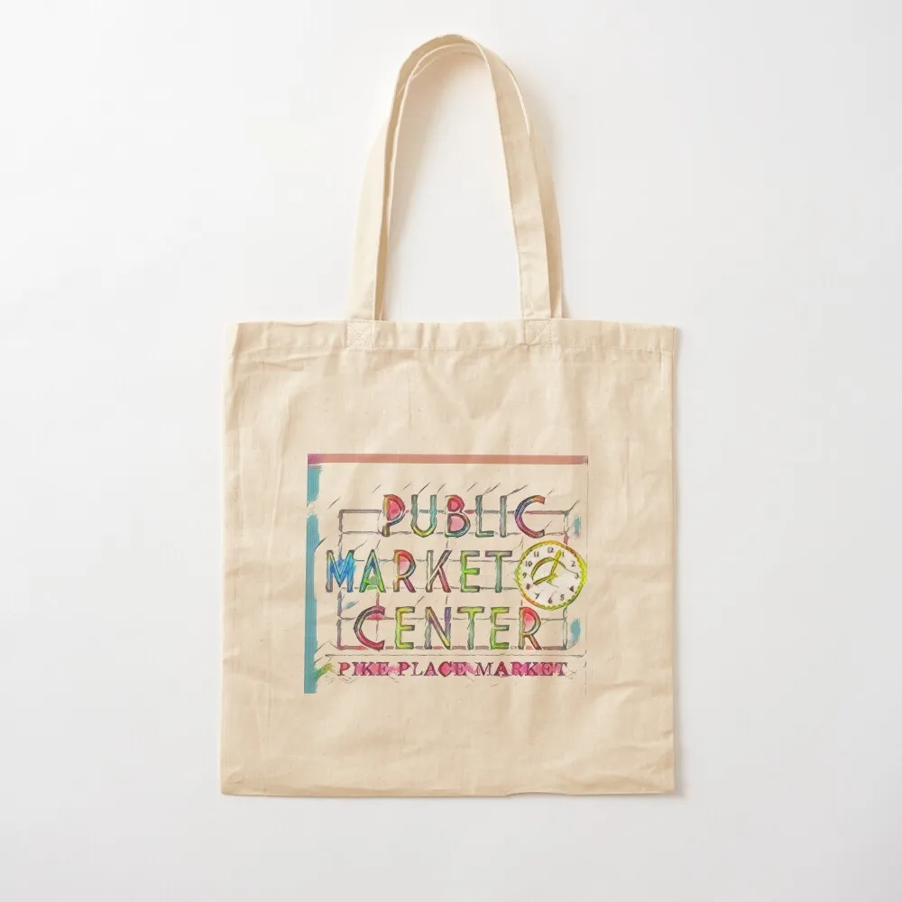 

Public Market Pikes Place art Tote Bag tote bags cloth bags Women's shopper bag Shopper handbag