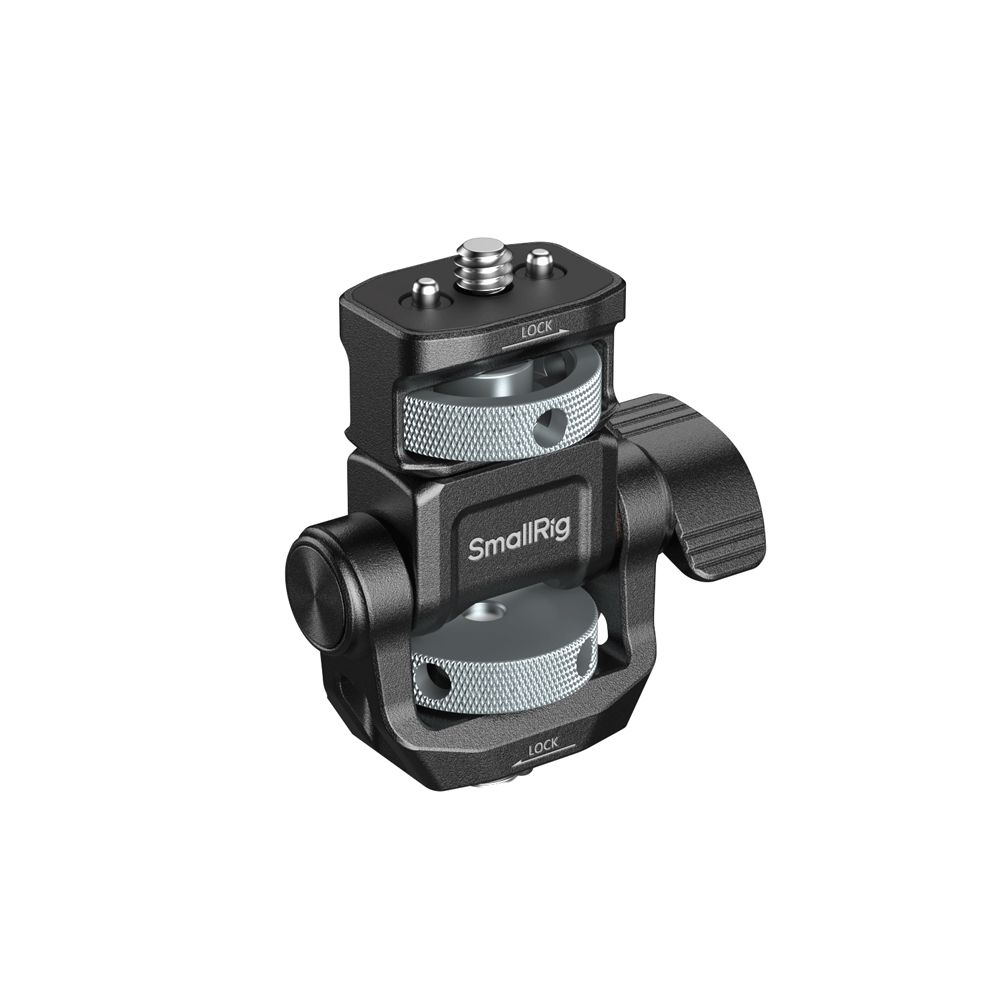 SmallRig-Monitorhalterung für horizontale und vertikale Aufnahmen mit ARRI 3/8"-16 Positionierungsschraube bietet 180°-Bewegung. ° Neigung und 360-Grad-Drehung ° Pan -6314 – Detail 10