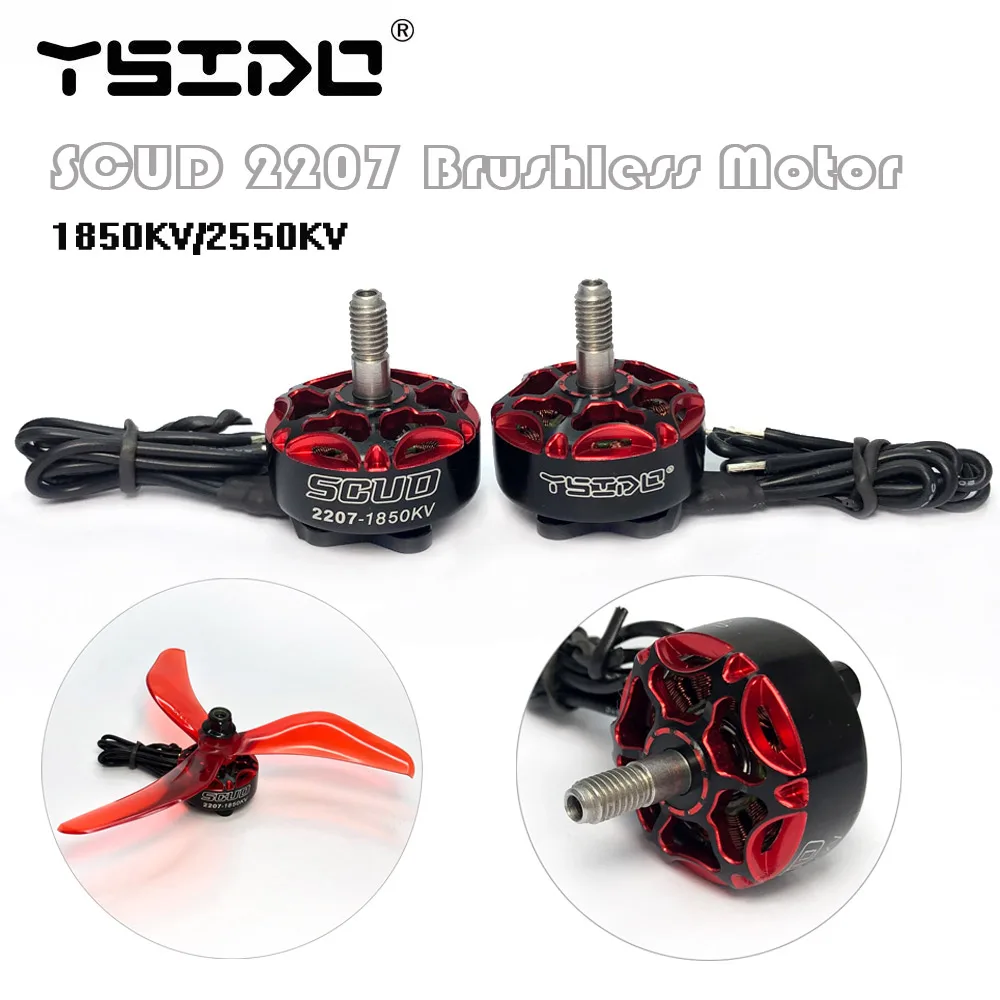 4Pcs Newest YSIDO SCUD 2207 1850KV 2550KV  3-6S Brushless Motor for Mark 4 FPV Racing Freestyle 5in 6in Drones