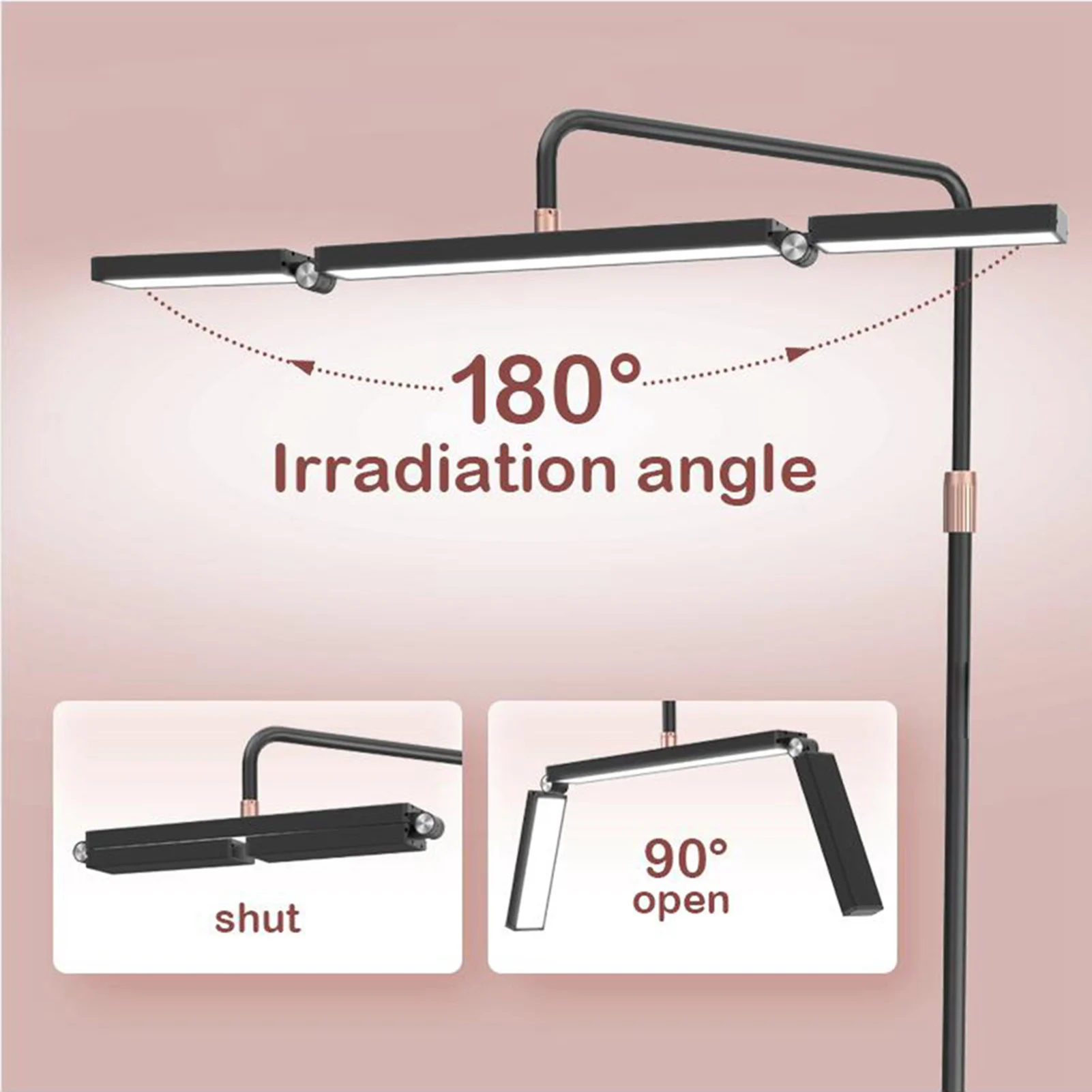Opvouwbare vloerstaande maanlamp LED-vloervullicht 40W 3200K-5600K Helderheid instelbaar met lichtstandaard voor desktop Vlog Be