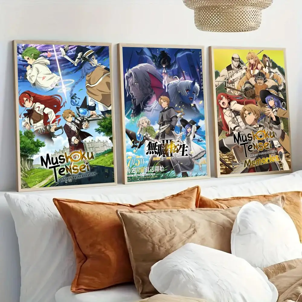 M-Mushoku Tensei Anime Poster Modern Home Living Bedroom Bar Hallway Waterproof Wall Art Aesthetic Decor
