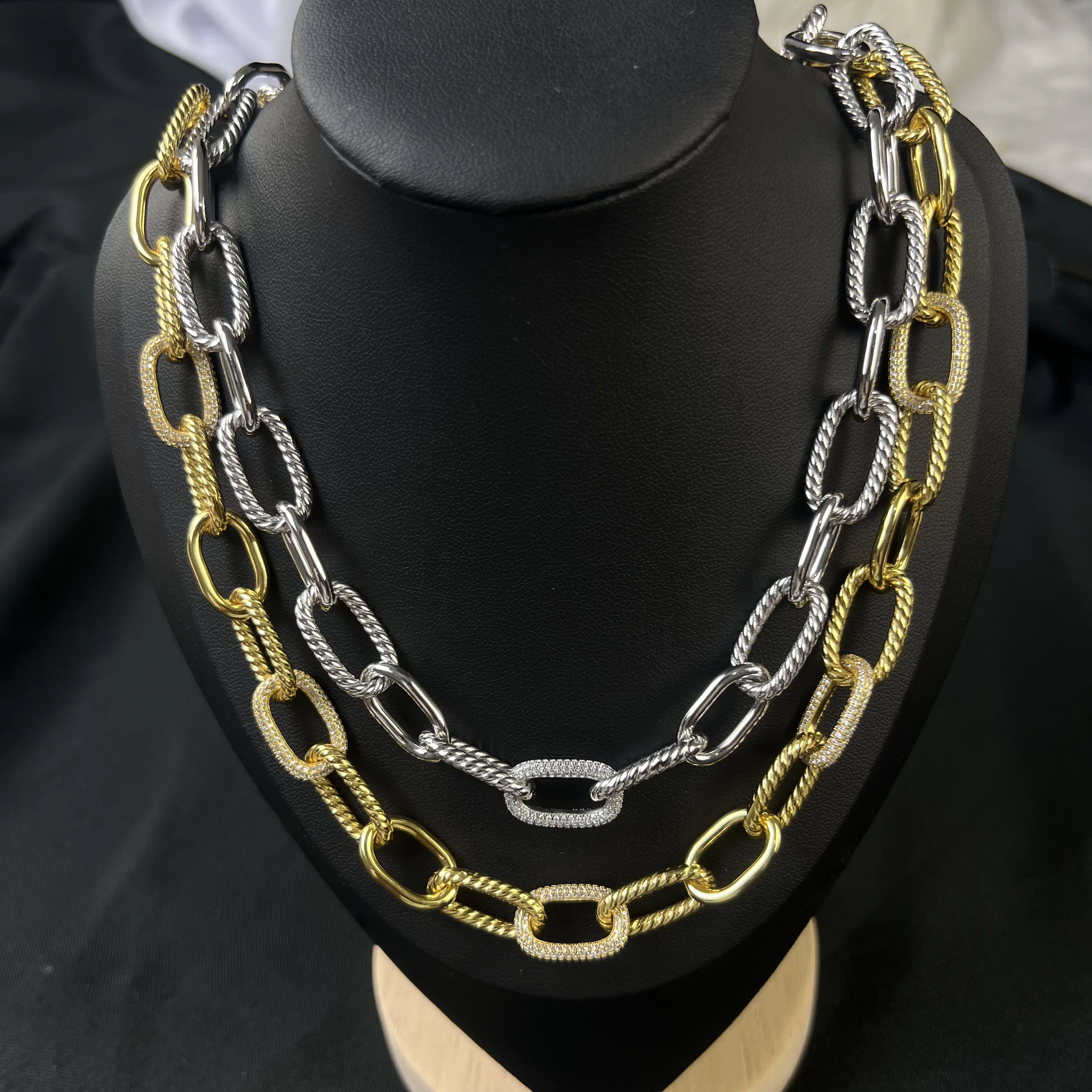 

S925 sterling silver 2025 new Madison chain diamond necklace neutral fashion personality trend retro simple luxury jewelry gift