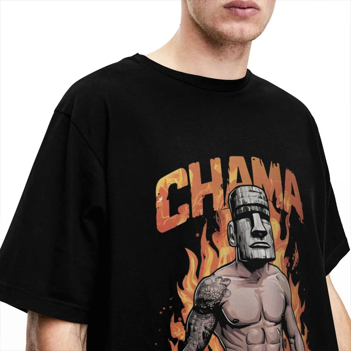 Chama Poatan T-Shirt Men meme Streetwear Cotton T-Shirts Summer Crew Neck Hip Hop Tees Pattern Oversize Tops