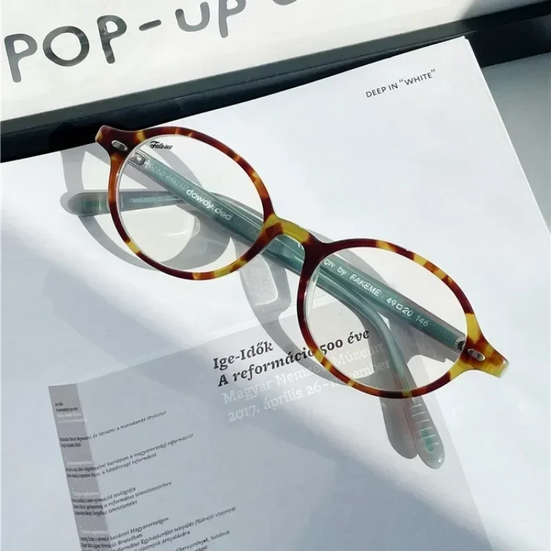 Anti Blue Light Myopia Glasses Men Ultra Light Retro Small Round Frame Myopia Glasses for Women Artistic Frame Glasses 0 To -4.0 image 2