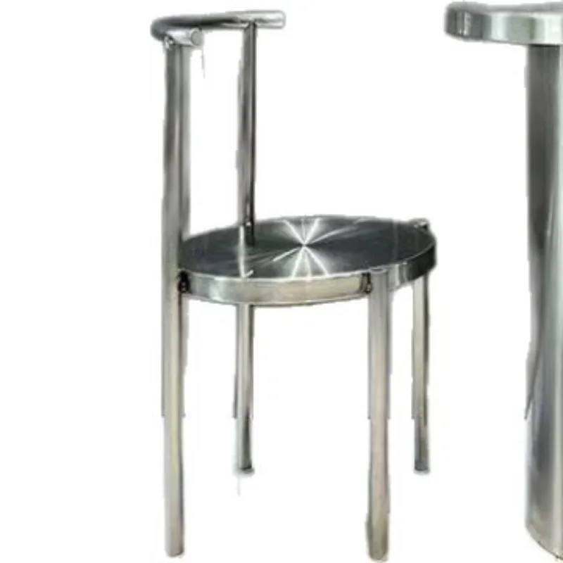 Industrial wind stainless steel milk tea shop Internet celebrity dessert shop brushed stool