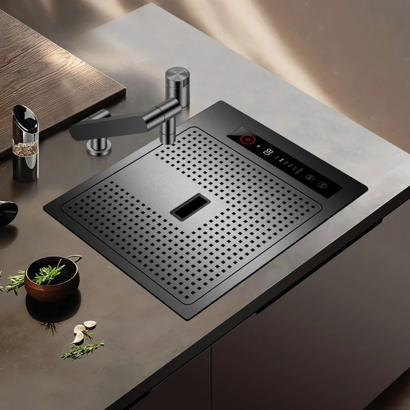 

vegetable purification sink bar island small single tank water catalyst invisible vegetable washing basin with lid