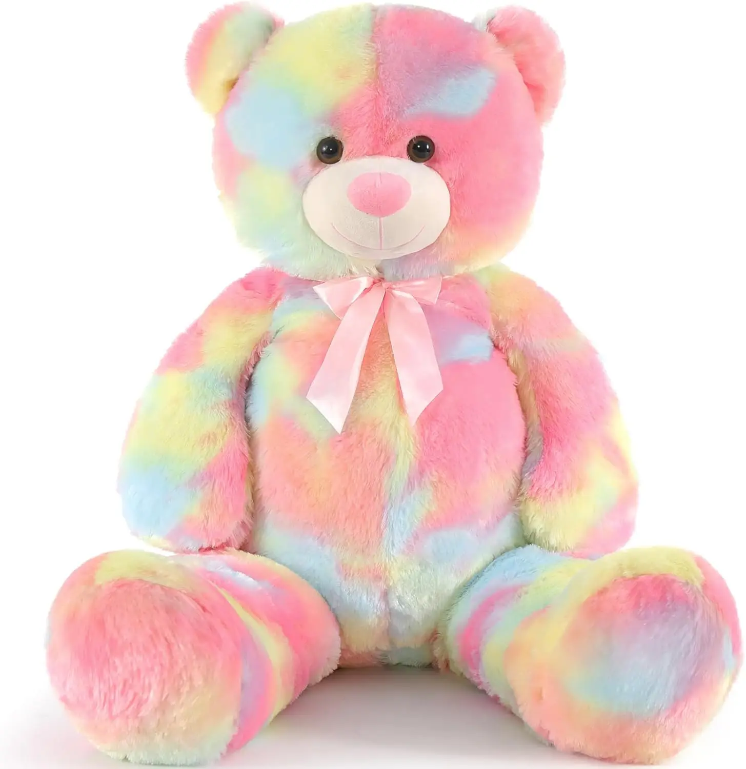 

Big Teddy Bear Stuffed Animals, Colorful Teddy Bear Plush Toy for Girlfriend Children, Tie-dye Pink 39inch