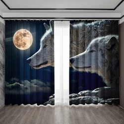 2PC Home Decoration Screen Curtain Double Wolf Daily Screen Curtain Suitable For Kitchen, Cafe, Living Room, Balcony, Garden