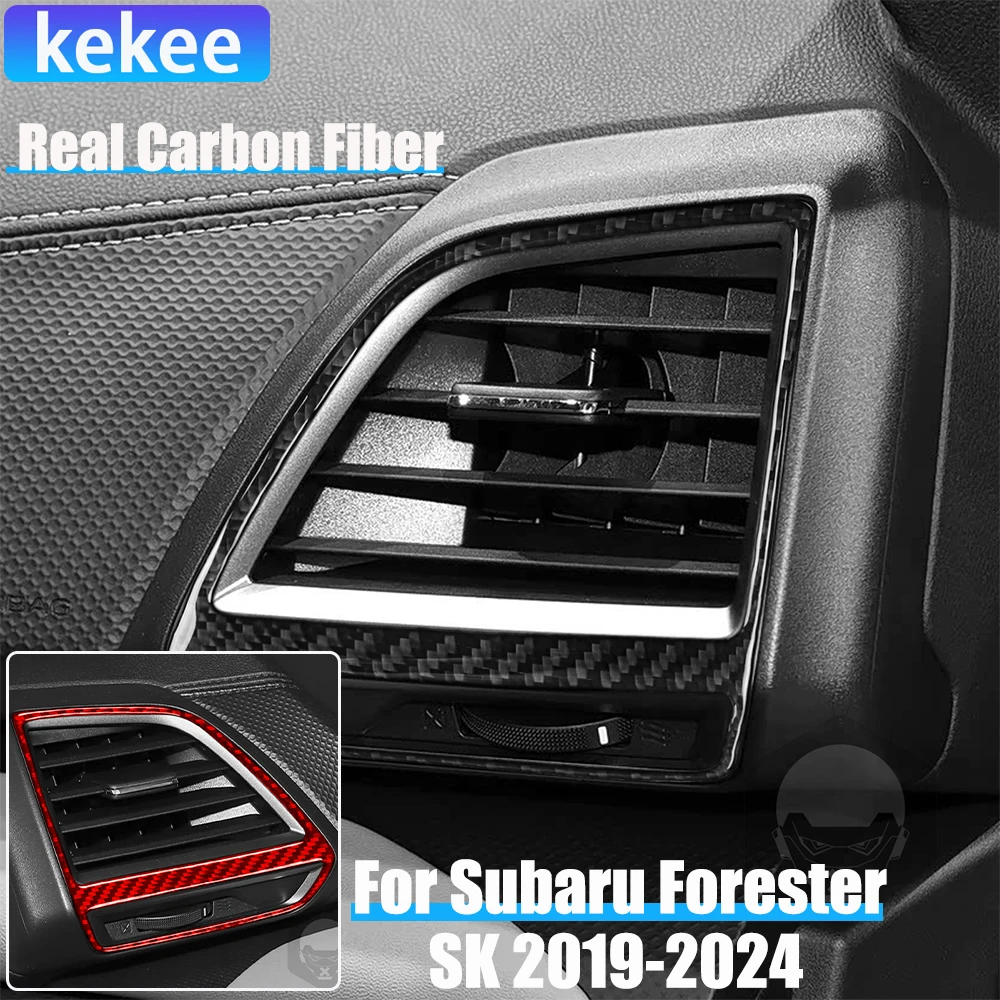

Real Carbon Fiber Car Accessories Dashboard Side Vent Cover Soft Sticker For Subaru Forester SK 2019 2020 2021 2022 2023 2024