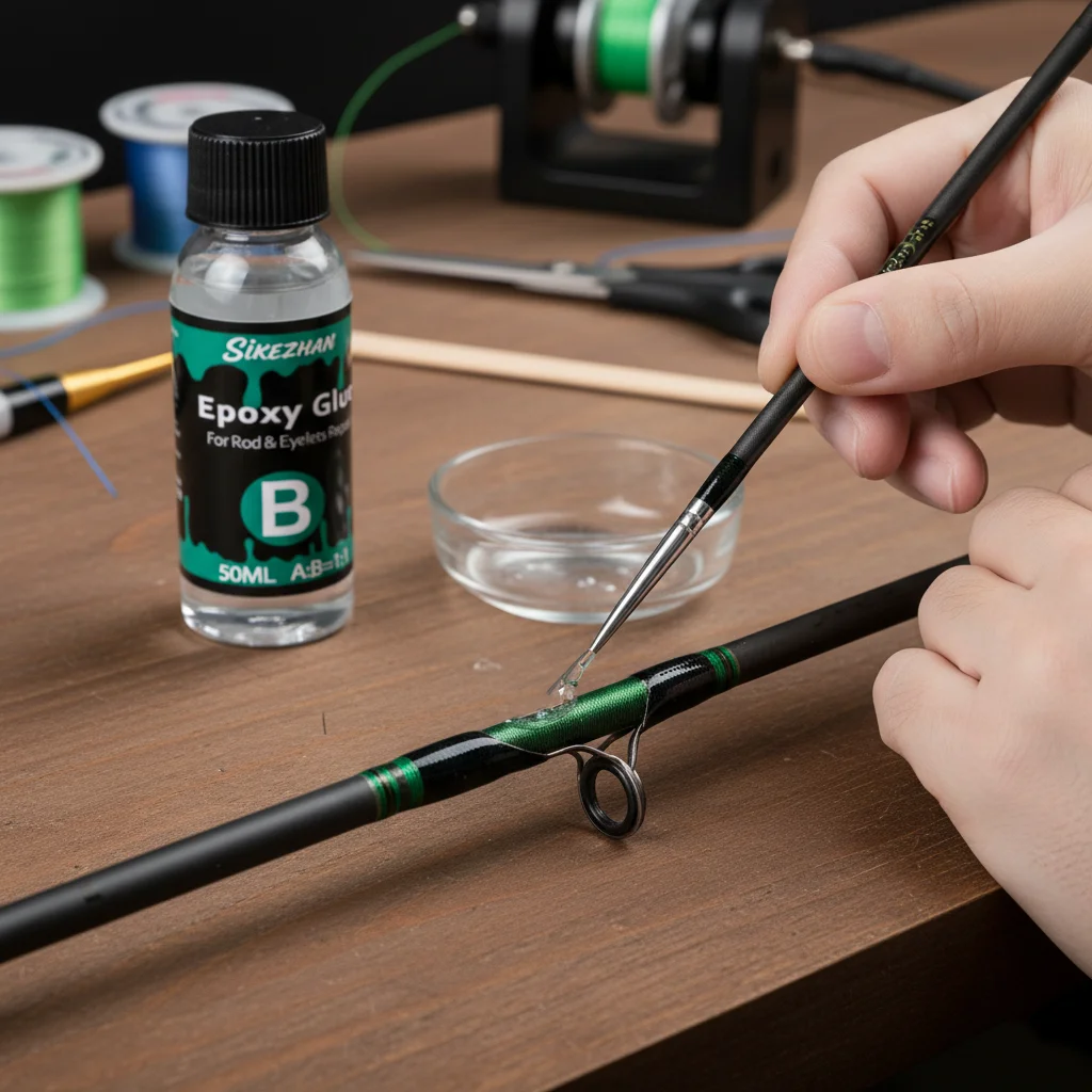 Clear 2-Part Fishing Rod Epoxy Repair Glue Kit, Waterproof A+B Adhesive for Rod Guides Tip Repairing, Strong Gap Filling Bond view 4