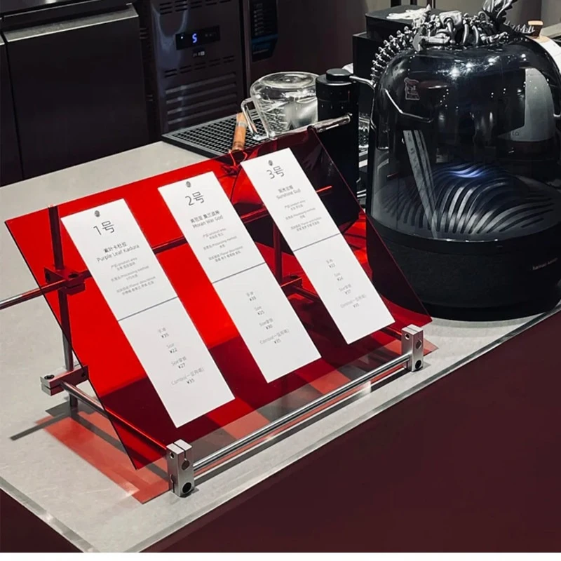 Acrylic Menu Stand, Clear Sign Holder for Coffee Shop, Counter Display Stand for Price List, DIYMenu Holder