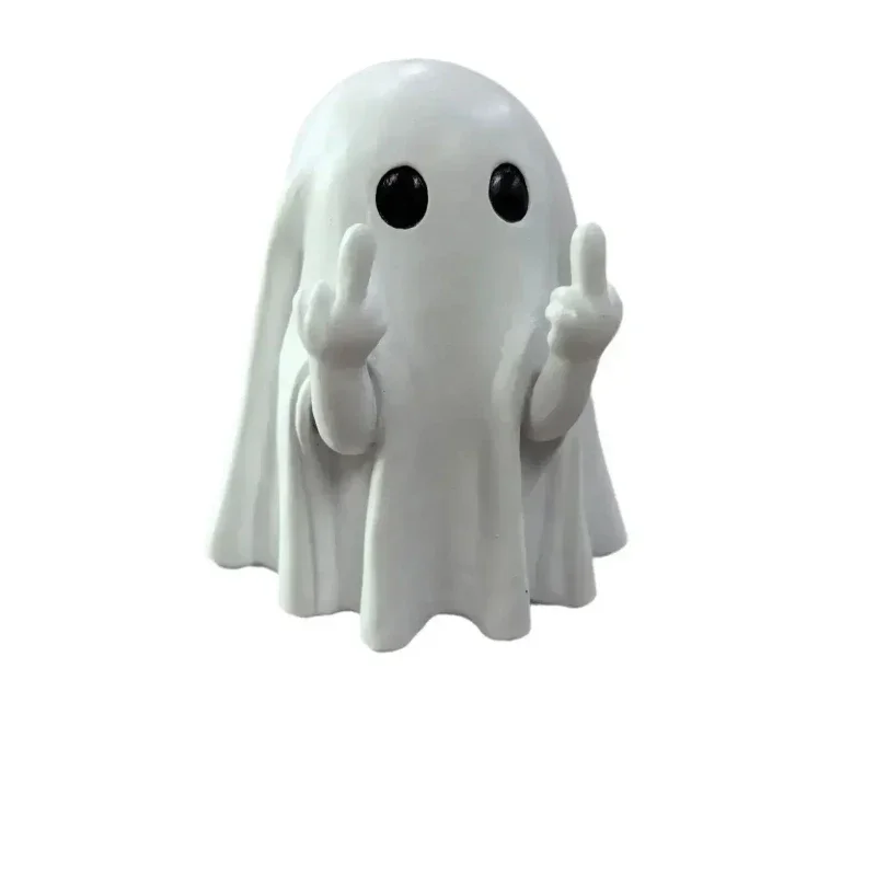 Cute and mischievous middle finger ghost decoration resin statue party scene desktop decoration gift small statue for friends