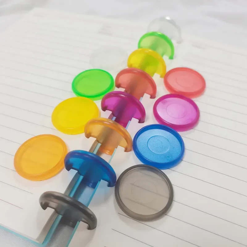 100PCS32MM transparent frosted jelly-colored solid plastic binding ring buckle mushroom hole binding ring