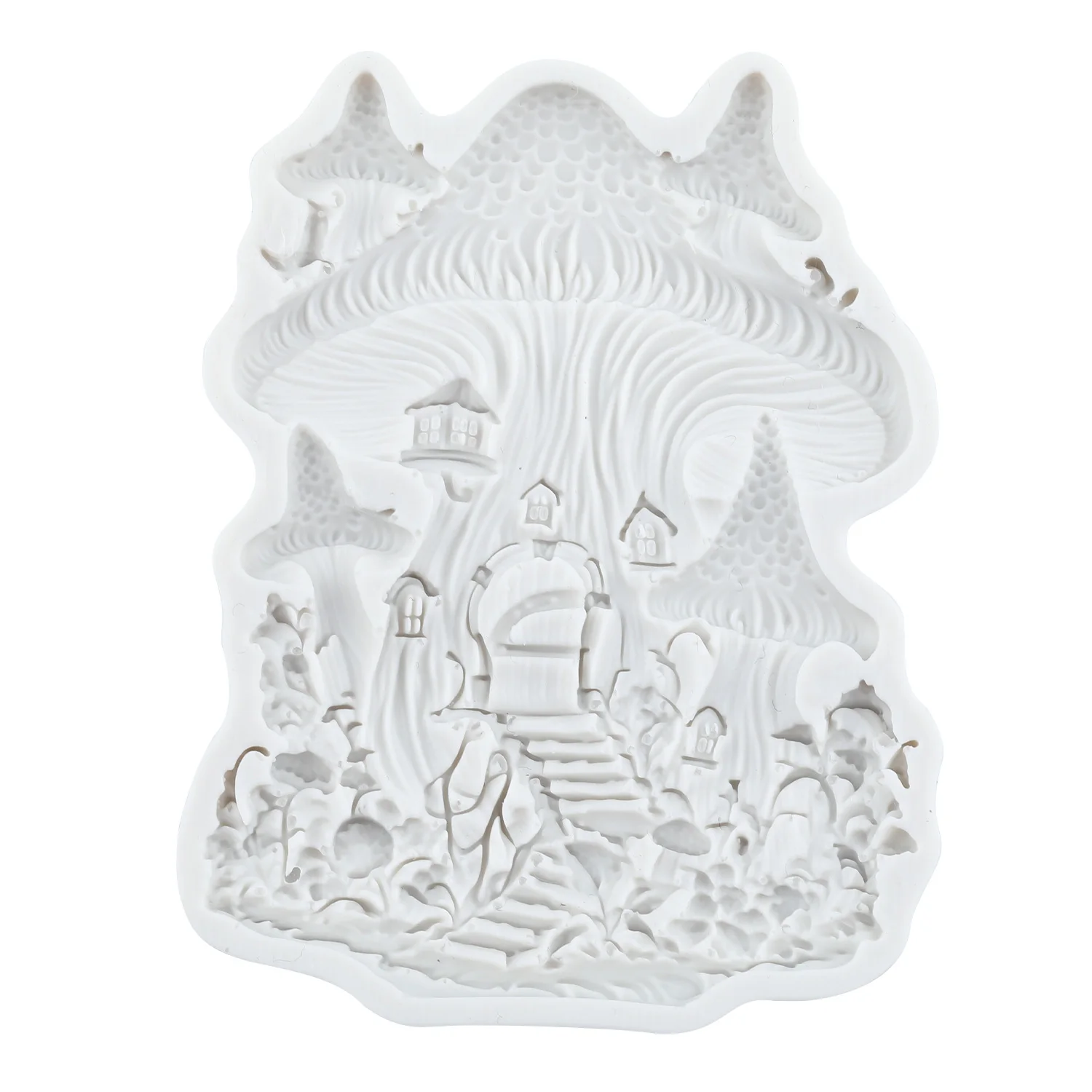 Mushroom Castle Silicone Molds Mushroom Fondant Cake Decorating Tools Cupcake Topper Candy Craft Gum Paste Polymer Clay view 3