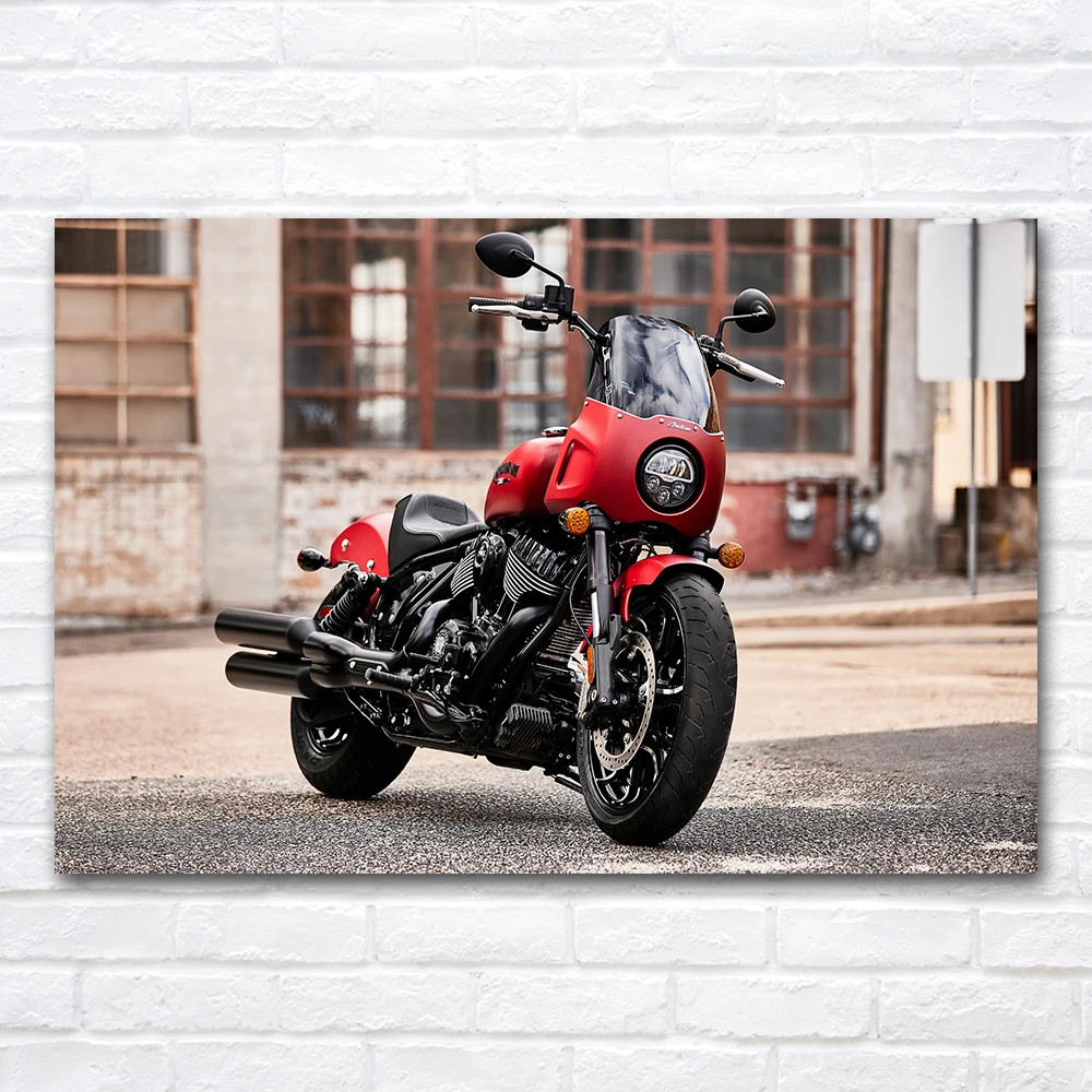 Decorative Canvas Paintings Indian Chief Cruiser Motorcycle Posters and Prints Wall Art For Room Home Decor