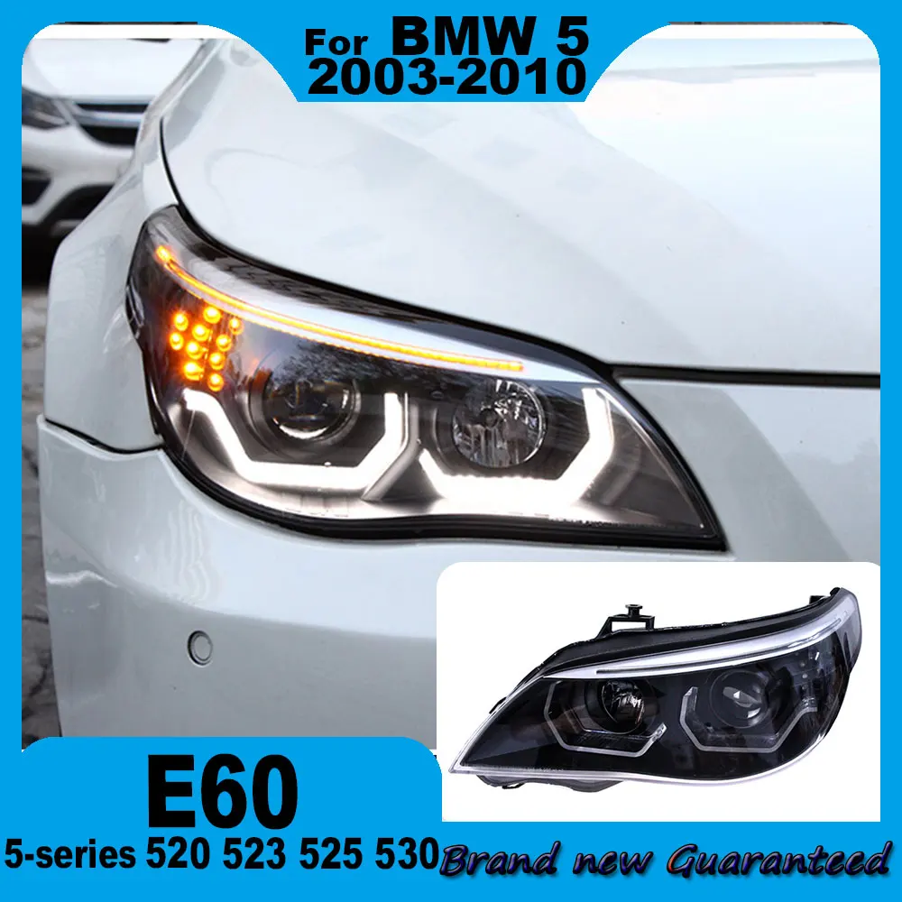 

Car For BMW 5 Series E60 2003-2010 520 523 525 528 530 535 540 Headlight Upgrade Angel eye Headlamp DRL Turn signal Accessories