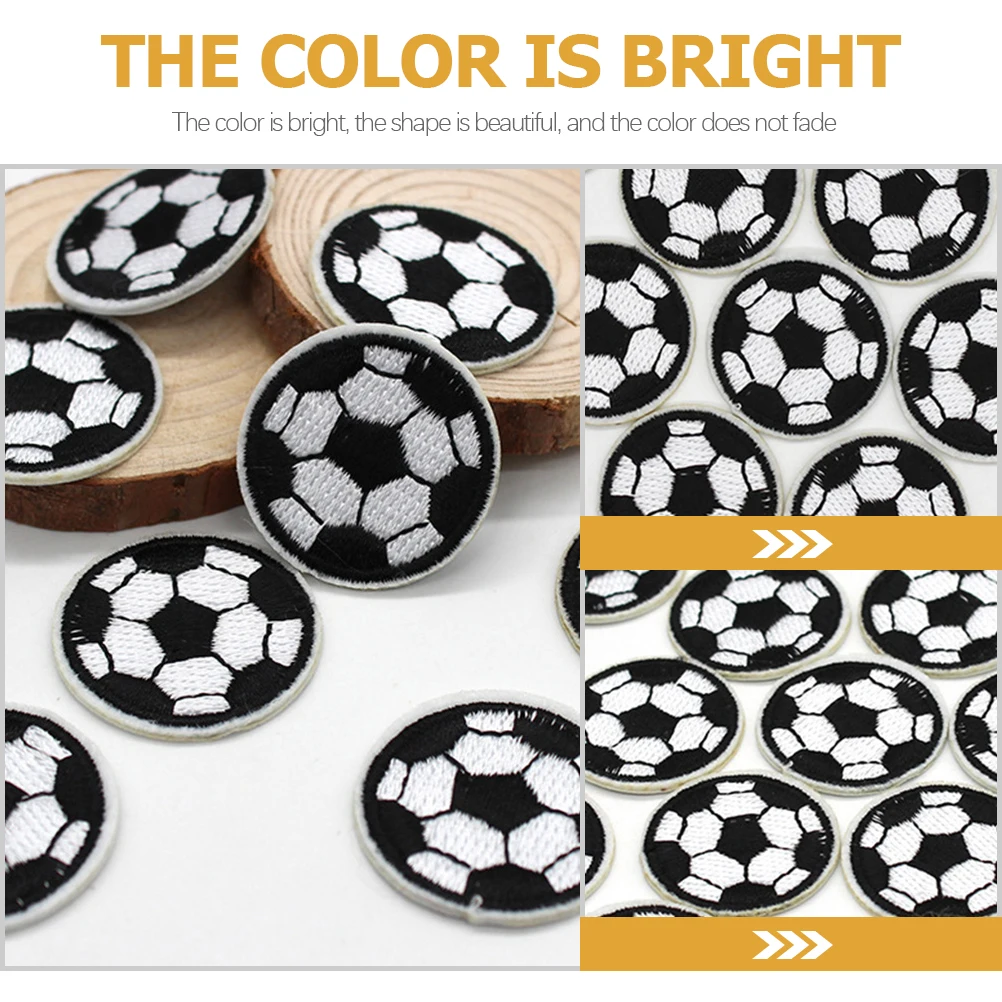 

15 Pcs Clothing Cartoon Football Stickers Child Soccer Patches Sew for Backpacks