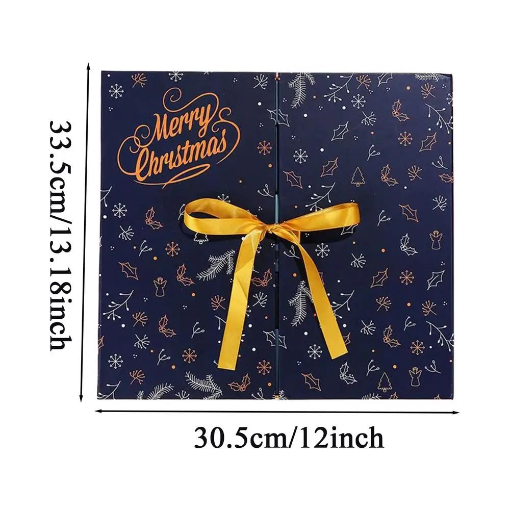 Elegant 24-Day Christmas Countdown Box for Small Gifts
