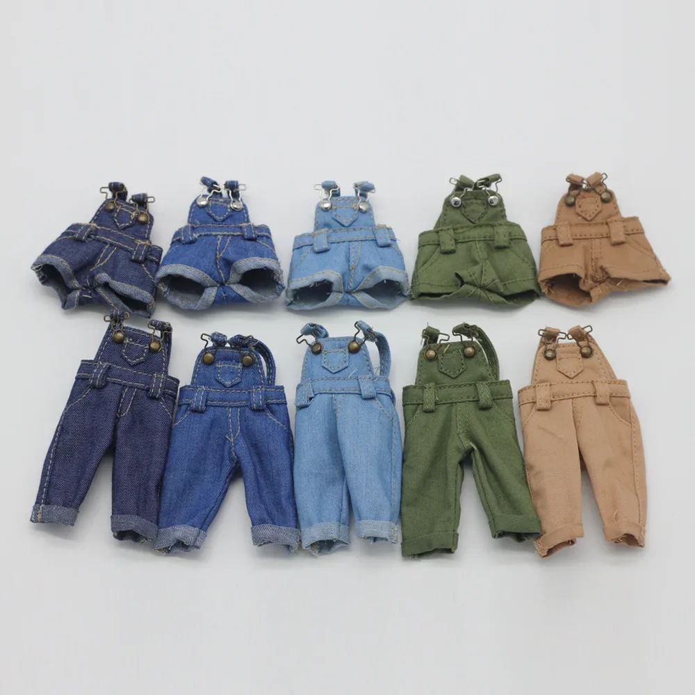 1/12 Bjd Ob11 Doll's Clothing Jeans Overalls for Obitsu 11 GSC 1/12 DOD BJD GSC BODY Doll Dress Clothes Long Pants Jumpsuit Toys