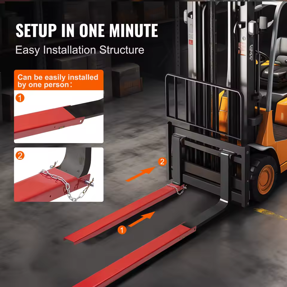 82in Carbon Steel Pallet Fork Extensions with Pins image