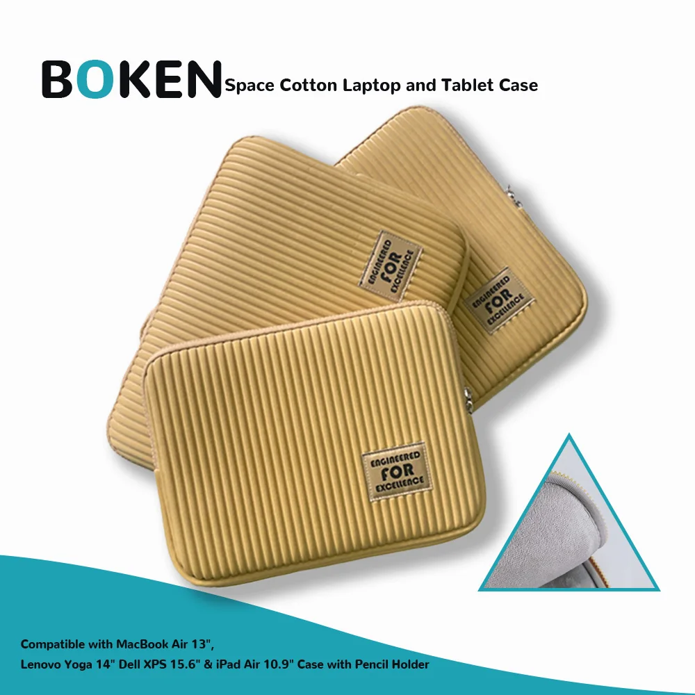 

Khaki Laptop Sleeve14 Inch, Shockproof Scratch-Resistant, Thick Padding For MacBook/Air/Pro, Fits HP/Dell/Lenovo15in Laptop Bag