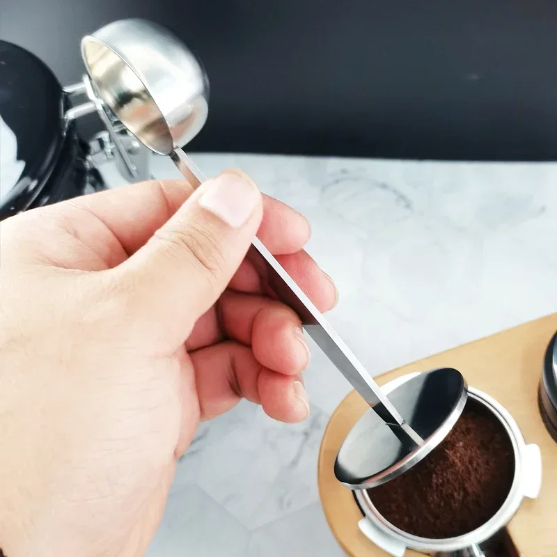 

2 in 1 Stainless Steel Coffee Measuring Spoon Sugar Bean Spoons Portable Grinder Press Powder Station Tamper Scoop Kitchen Tools