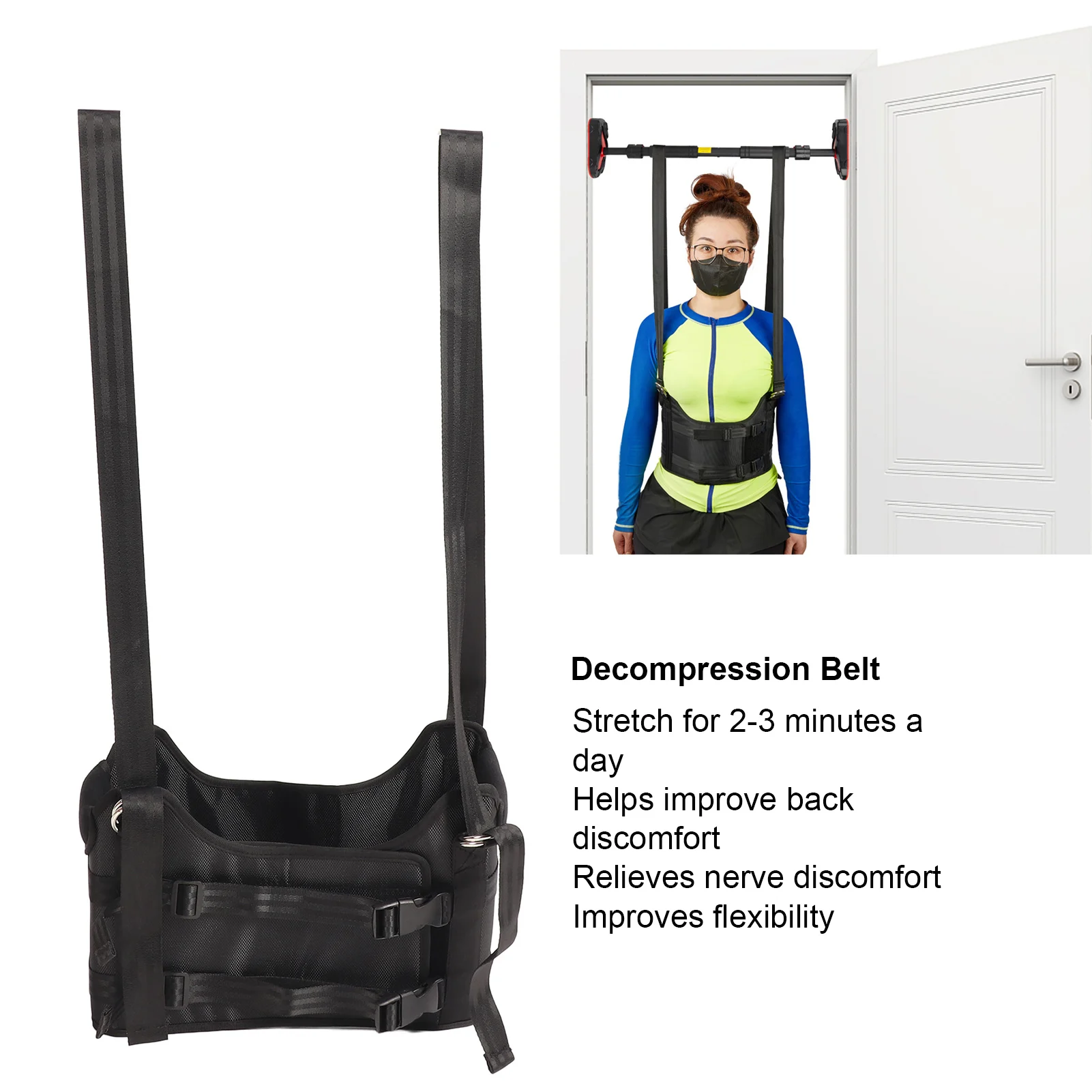 Hanging Back Traction Belt Hanging Back Stretcher Spinal Decompression Traction Device Harness Back Alignment Device for Home