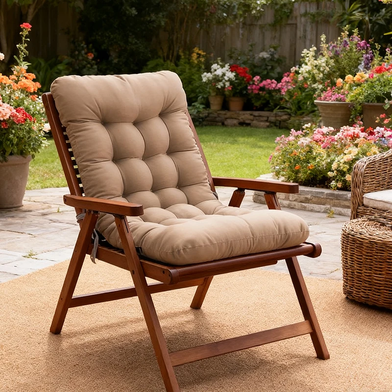 

Thickened Solid Color Long Cushion Recliner Chair Cushion/Rocking Chair Bench Cushion Garden Lounger Mat Office Chair Cushion