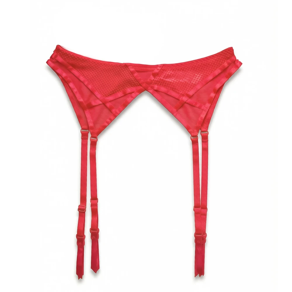 Garter Sexy Cross Low Waist Hollow Lace Mesh Rear Buckle Women's Garter