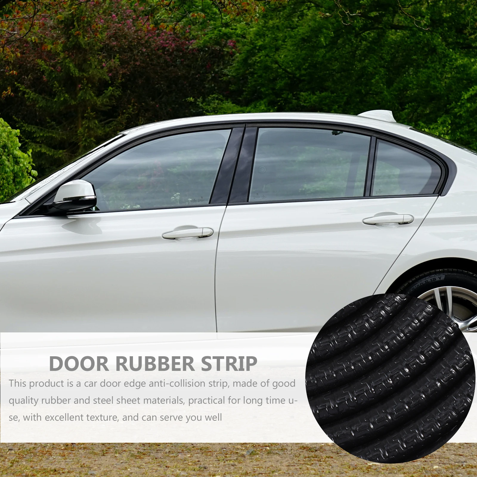 

Car Anti Collision Strip Durable Stylish Protect Door Edging Sealing Rubber Steel Easy Installation Save Time Effort Vehicle