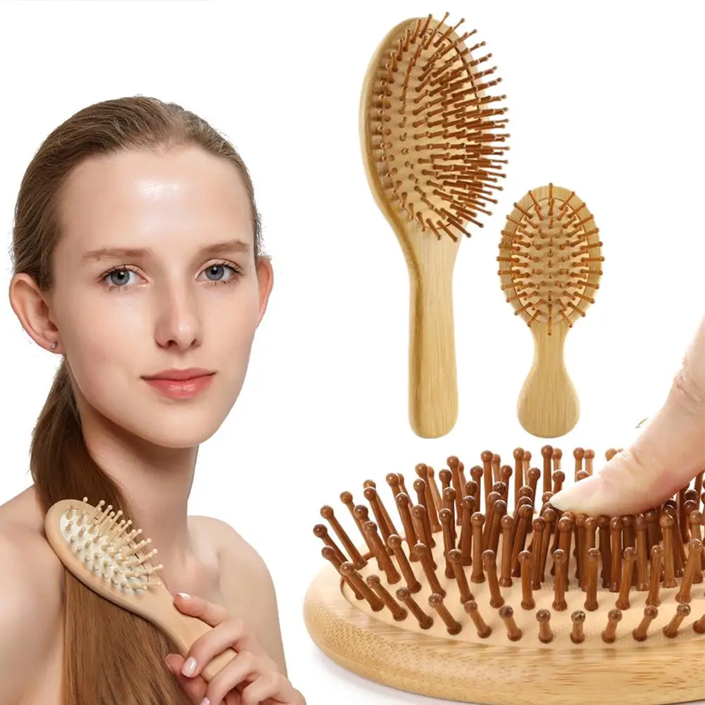 

1PC Wood Comb Professional Healthy Paddle Cushion Hair Loss Massage Brush Hairbrush Comb Scalp Hair Care Healthy bamboo comb