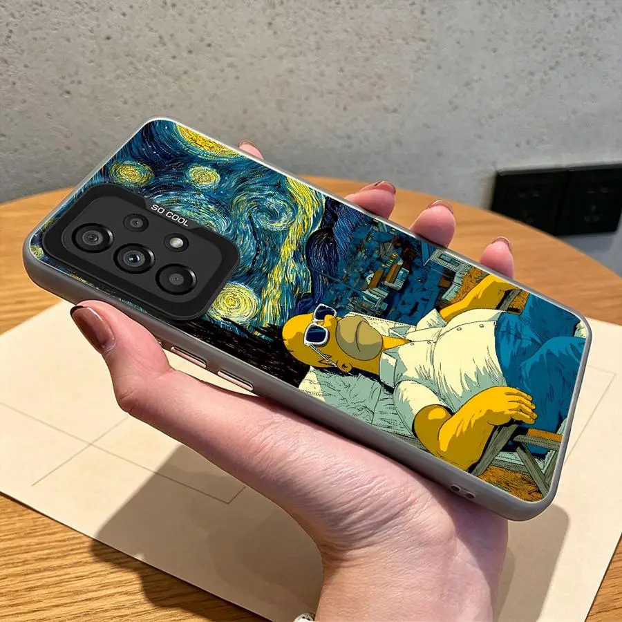 The S-Simpsons Starry Night Phone Cover Case for Samsung Galaxy A56 A23 A51 A04 A12 A72 A26 A50 A57 A25 A15 A16 A31 A07 A34 A37