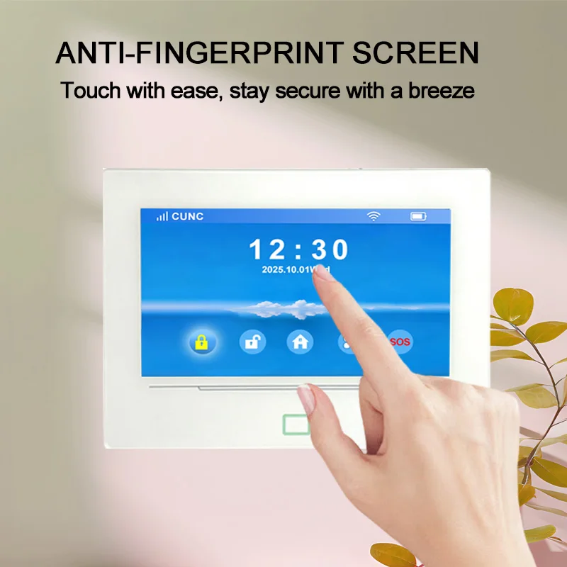 2027 WiFi 4G Home Security Alarm System Kit 7 Inch Full-Color ABS Touch Screen Display 5000mAh Battery GSM Network